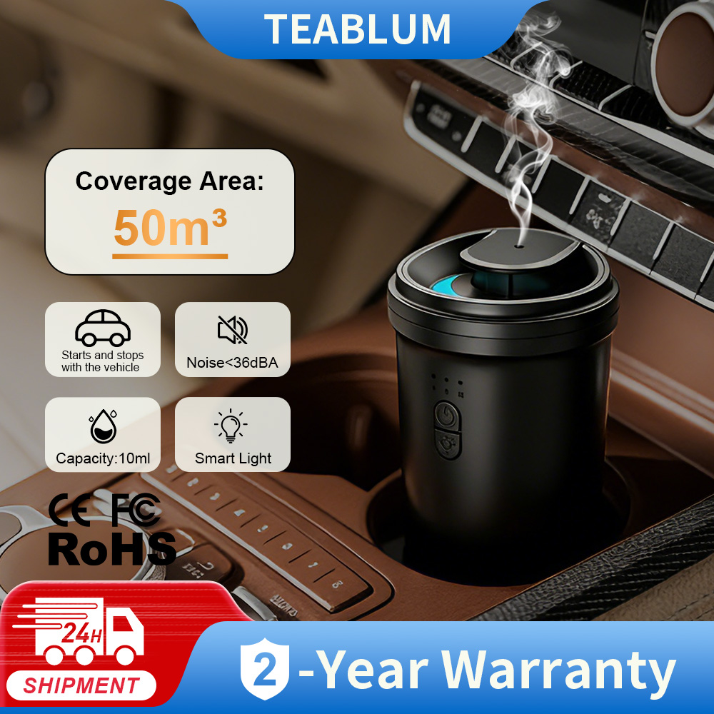 Home Fragrance Natural - TEABLUM Car Diffuser Humidifier Auto Air