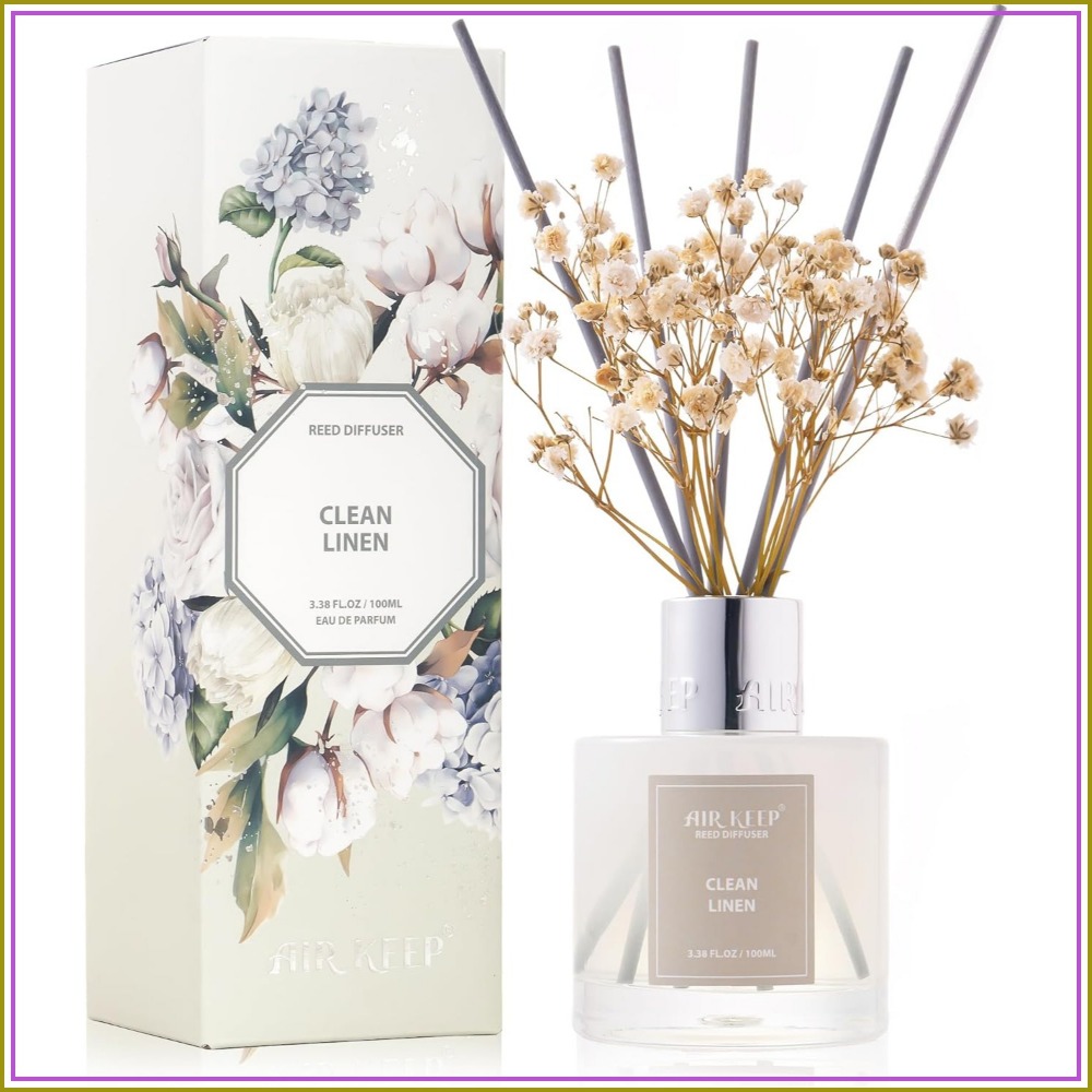 Home Fragrance Linen - Clean Linen Reed Diffuser Set, 3.38